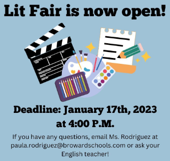 Literary fair entries due Jan. 17