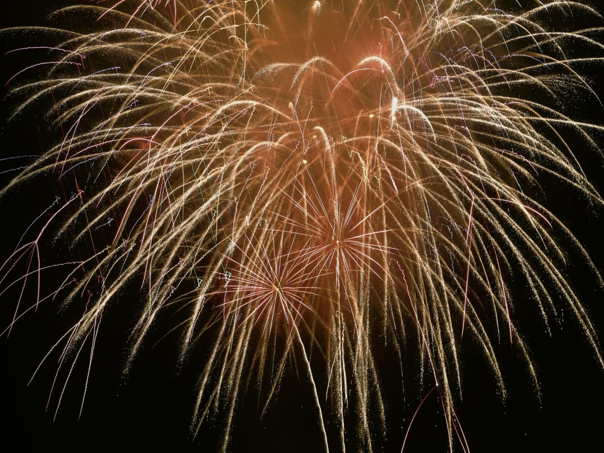 Fireworks from a show in Pompano Beach.